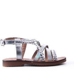 Girl's faux leather sandal