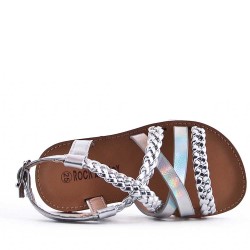 Girl's faux leather sandal
