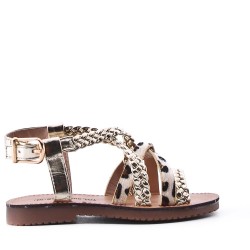 Girl's faux leather sandal