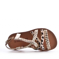 Girl's faux leather sandal