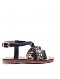 Girl's faux leather sandal