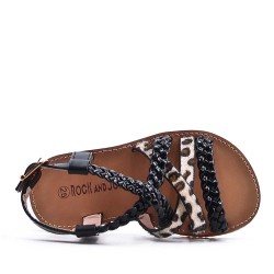 Sandale fille en simili cuir