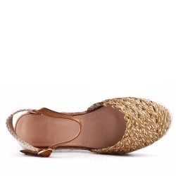 Sandal in mixed materials for women