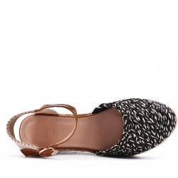 Sandal in mixed materials for women