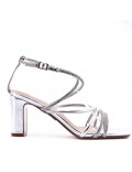 Faux leather heeled sandal