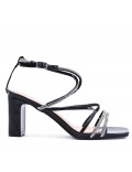 Faux leather heeled sandal