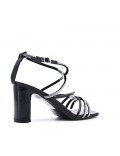 Faux leather heeled sandal