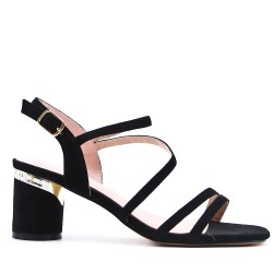 Faux leather heeled sandal