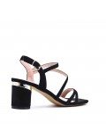 Faux leather heeled sandal