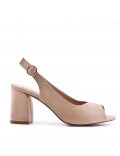 Medium heel pumps in faux leather for women