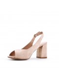 Medium heel pumps in faux leather for women