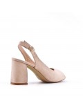 Medium heel pumps in faux leather for women