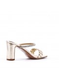 Faux leather heeled sandal