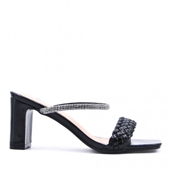 Faux leather heeled sandal