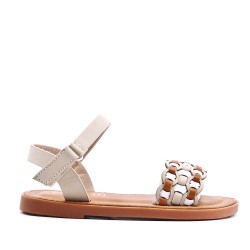 Girl's faux leather sandal
