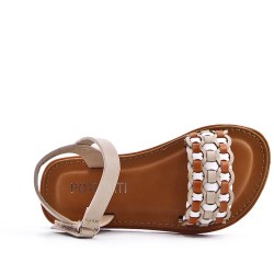 Girl's faux leather sandal