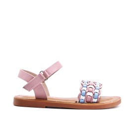 Girl's faux leather sandal