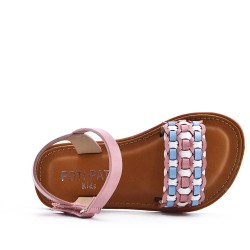 Girl's faux leather sandal