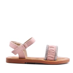 Girl's faux leather sandal