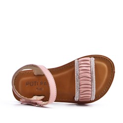 Sandale fille en simili cuir