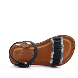 Girl's faux leather sandal