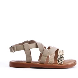 Girl's faux leather sandal