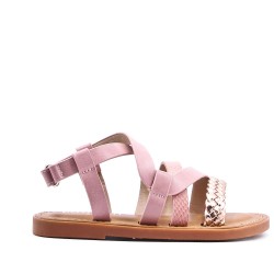 Girl's faux leather sandal