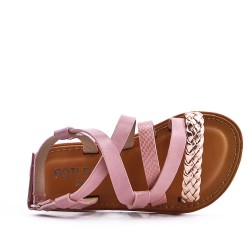 Girl's faux leather sandal