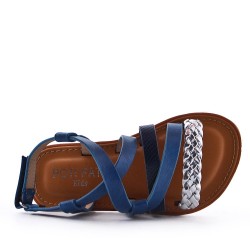 Girl's faux leather sandal