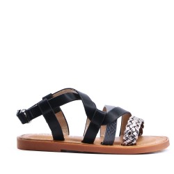 Girl's faux leather sandal