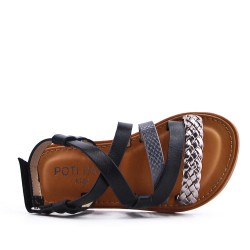 Girl's faux leather sandal