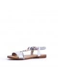 Flat sandals in a material mix for women