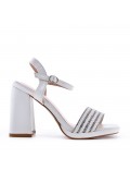 Faux leather heeled sandal