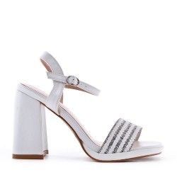 Faux leather heeled sandal