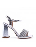 Faux leather heeled sandal