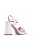 Faux leather heeled sandal