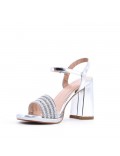 Faux leather heeled sandal