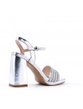 Faux leather heeled sandal