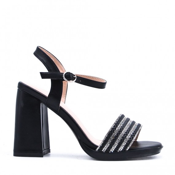 Faux leather heeled sandal