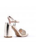 Faux leather heeled sandal