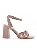 Faux leather heeled sandal