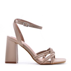 Faux leather heeled sandal