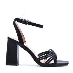 Faux leather heeled sandal