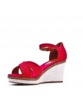 Women's faux leather wedge sandal