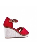 Women's faux leather wedge sandal