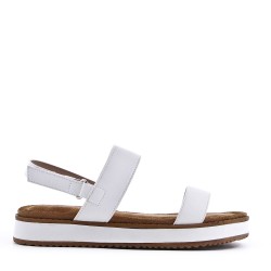 Sandale compensée en simili cuir pour femme