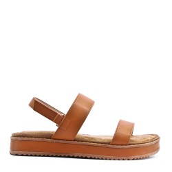 Sandale compensée en simili cuir pour femme