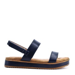 Sandale compensée en simili cuir pour femme