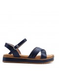 Women's faux leather wedge sandal