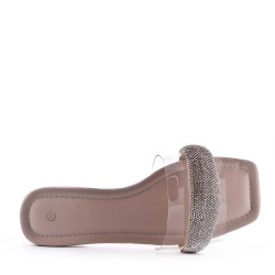 Women's flip flops in imitation leather